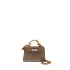 Hermes Mini Kelly II Epsom Etoupe/ Alezan/ Biscuit SHW