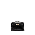 Hermes kelly Pochette crocodile niloticus matt Black SHW