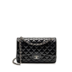 CHANEL JUMBO CLASSIC DOUBLE FLAP BAG LAMBSKIN BLACK SHW