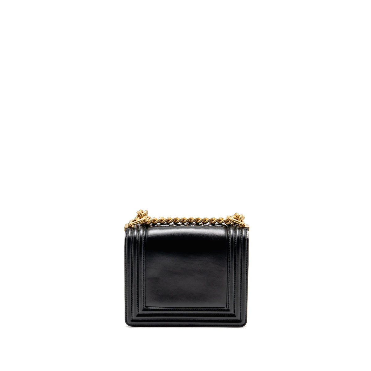 Chanel square boy bag calfskin black GHW (microchip)