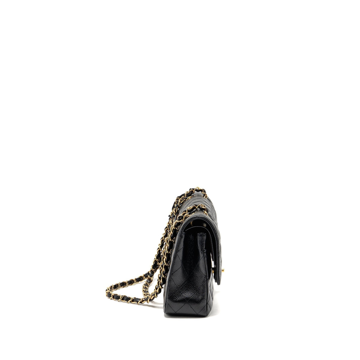 CHANEL MEDIUM CLASSIC DOUBLE FLAP BAG CAVIAR BLACK GHW