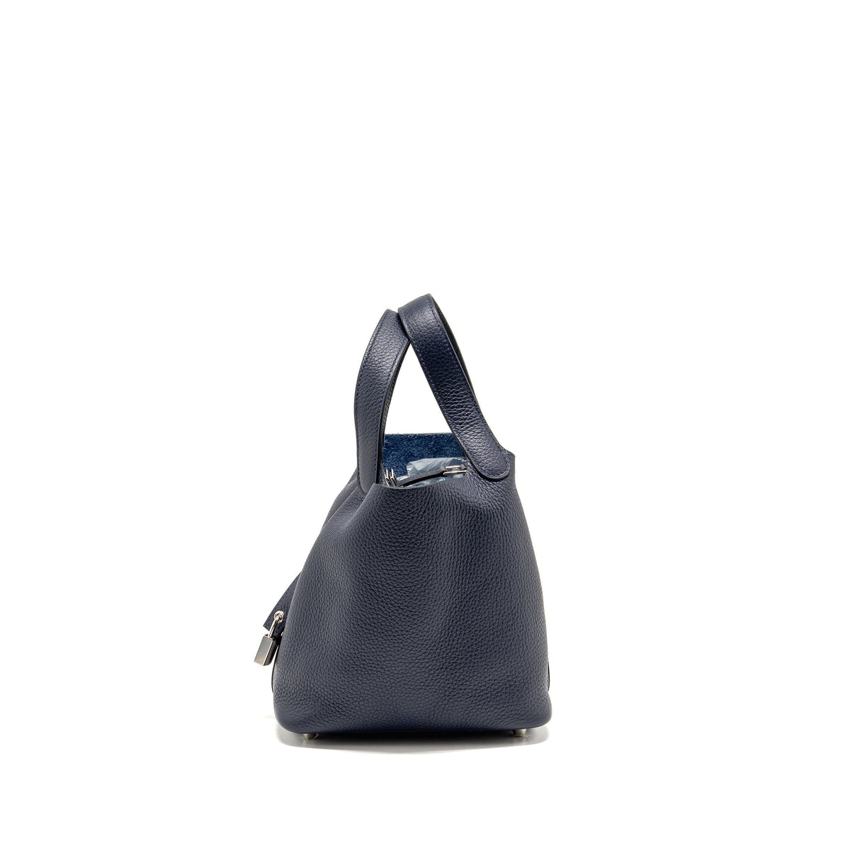 Hermes Picotin 18 Lock Bag Clemence Blue Nuit SHW