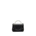 CHANEL 25S MINI COCO CRUSH HANDLE BAG CAVIAR BLACK LGHW (MICROCHIP)