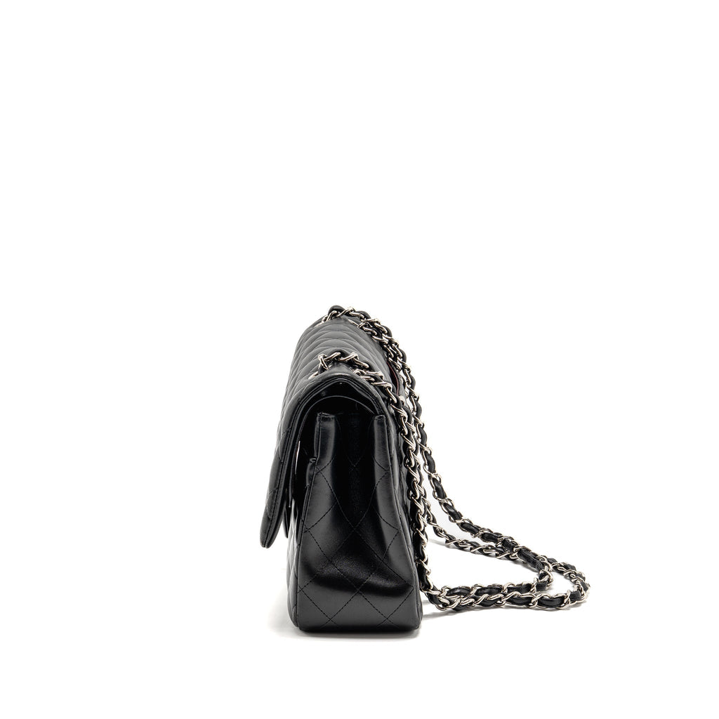 CHANEL JUMBO CLASSIC DOUBLE FLAP BAG LAMBSKIN BLACK SHW