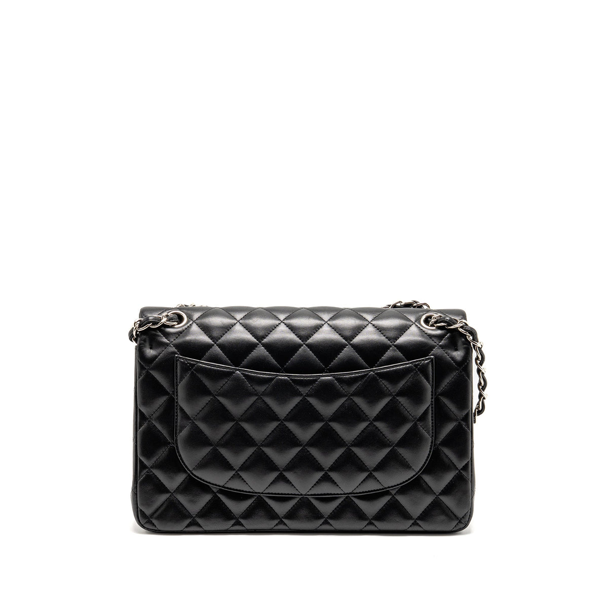 CHANEL JUMBO CLASSIC DOUBLE FLAP BAG LAMBSKIN BLACK SHW