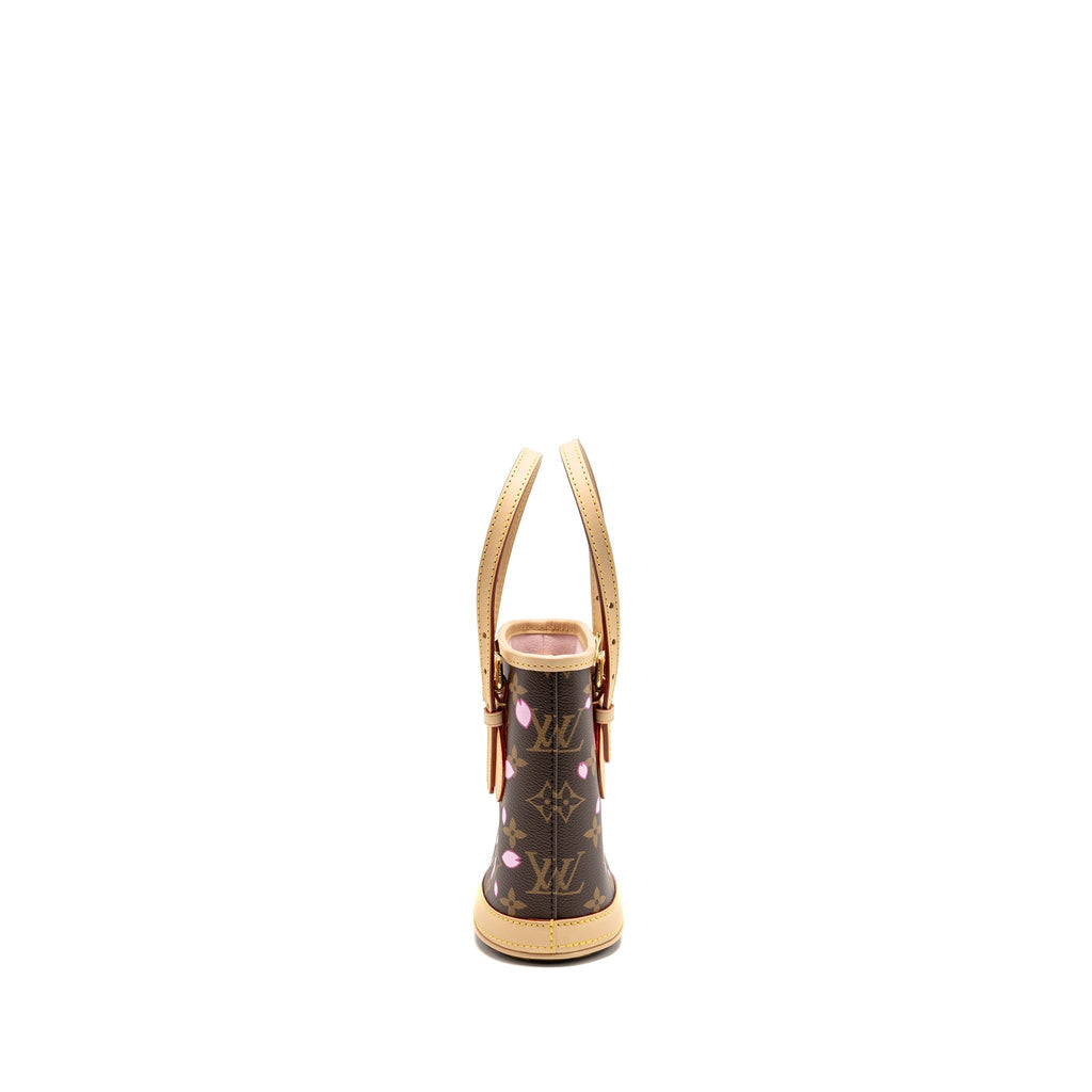 LOUIS VUITTON HARUKI MURAKAMI NANO BUCKET MONOGRAM CANVAS SAKURA BROWN GHW