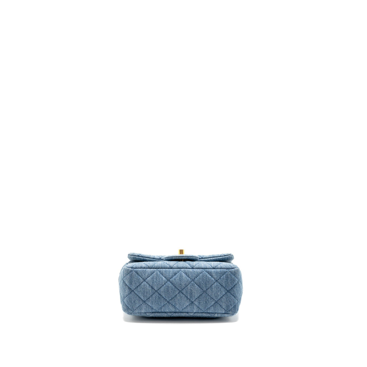 Chanel pearl crush mini square flap bag denim light blue GHW (microchip)