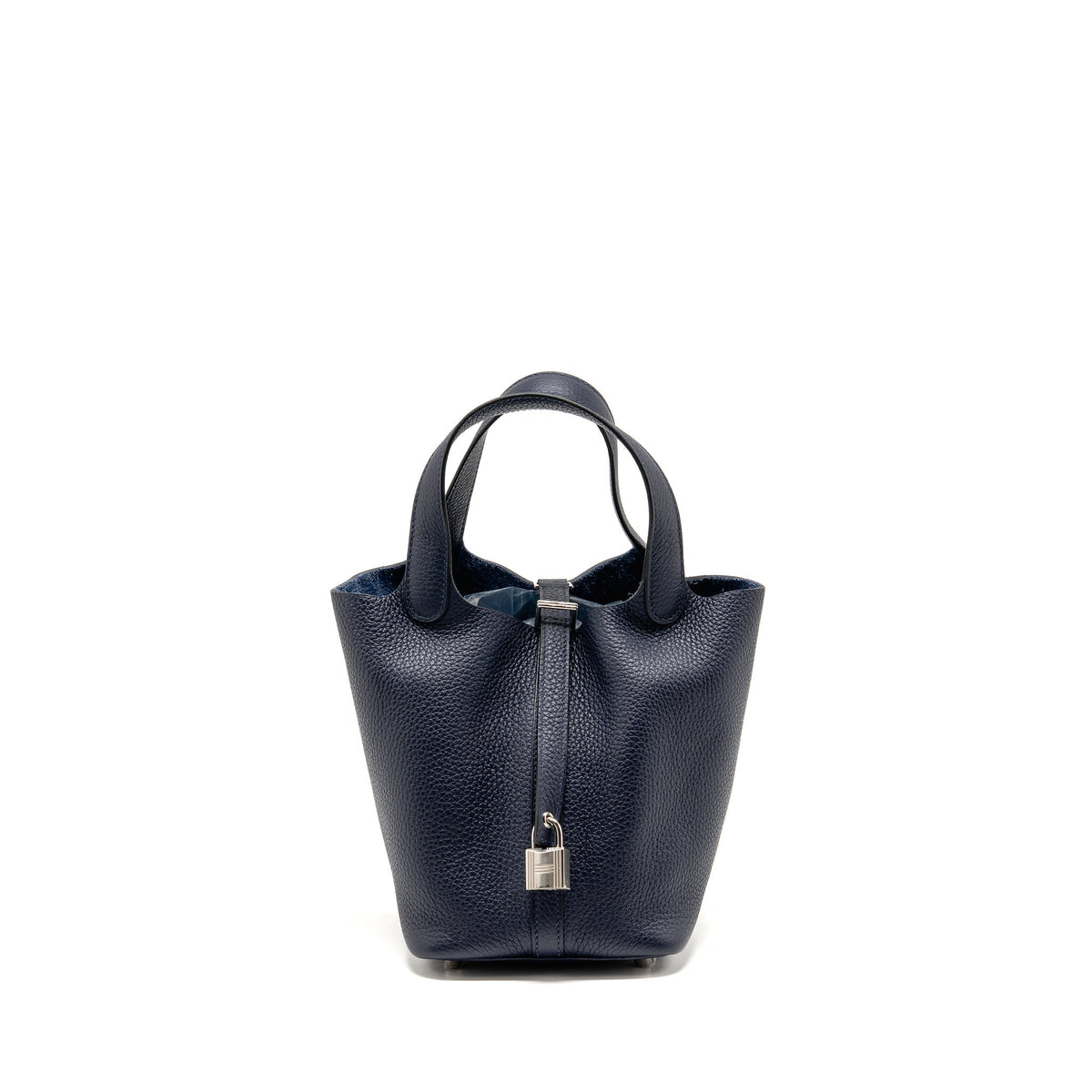 Hermes Picotin 18 Lock Bag Clemence Blue Nuit SHW