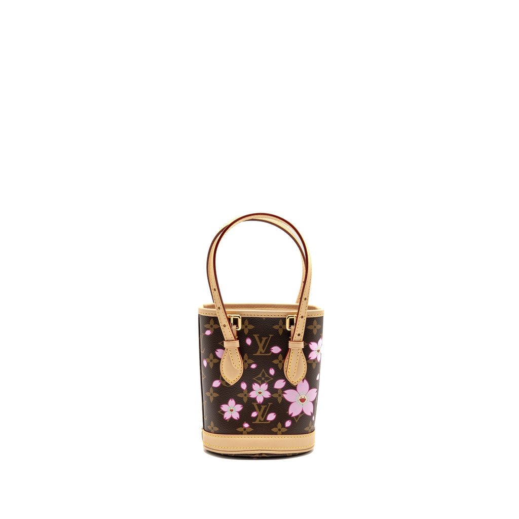 LOUIS VUITTON HARUKI MURAKAMI NANO BUCKET MONOGRAM CANVAS SAKURA BROWN GHW