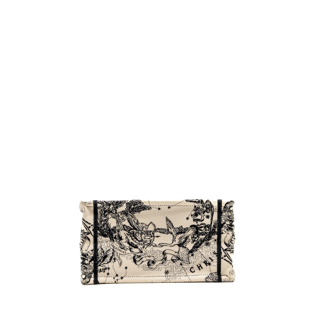 DIOR SMALL DIOR BOOK TOTE DIOR ZODIAC EMBROIDERY CANVAS LATTE/BLACK