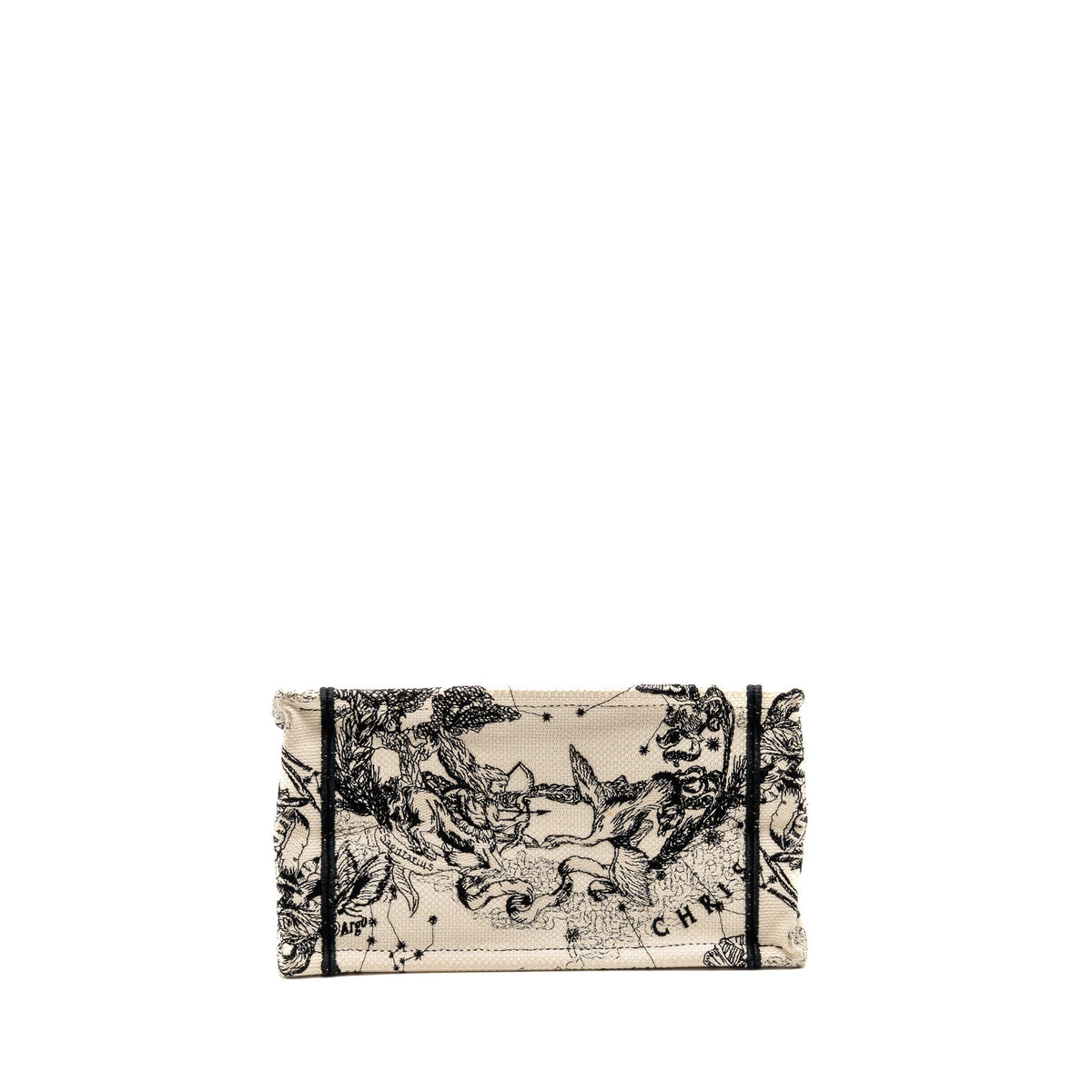 DIOR SMALL DIOR BOOK TOTE DIOR ZODIAC EMBROIDERY CANVAS LATTE/BLACK