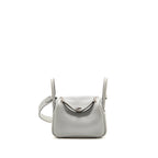 Hermes Mini Lindy Clemence blue pale SHW