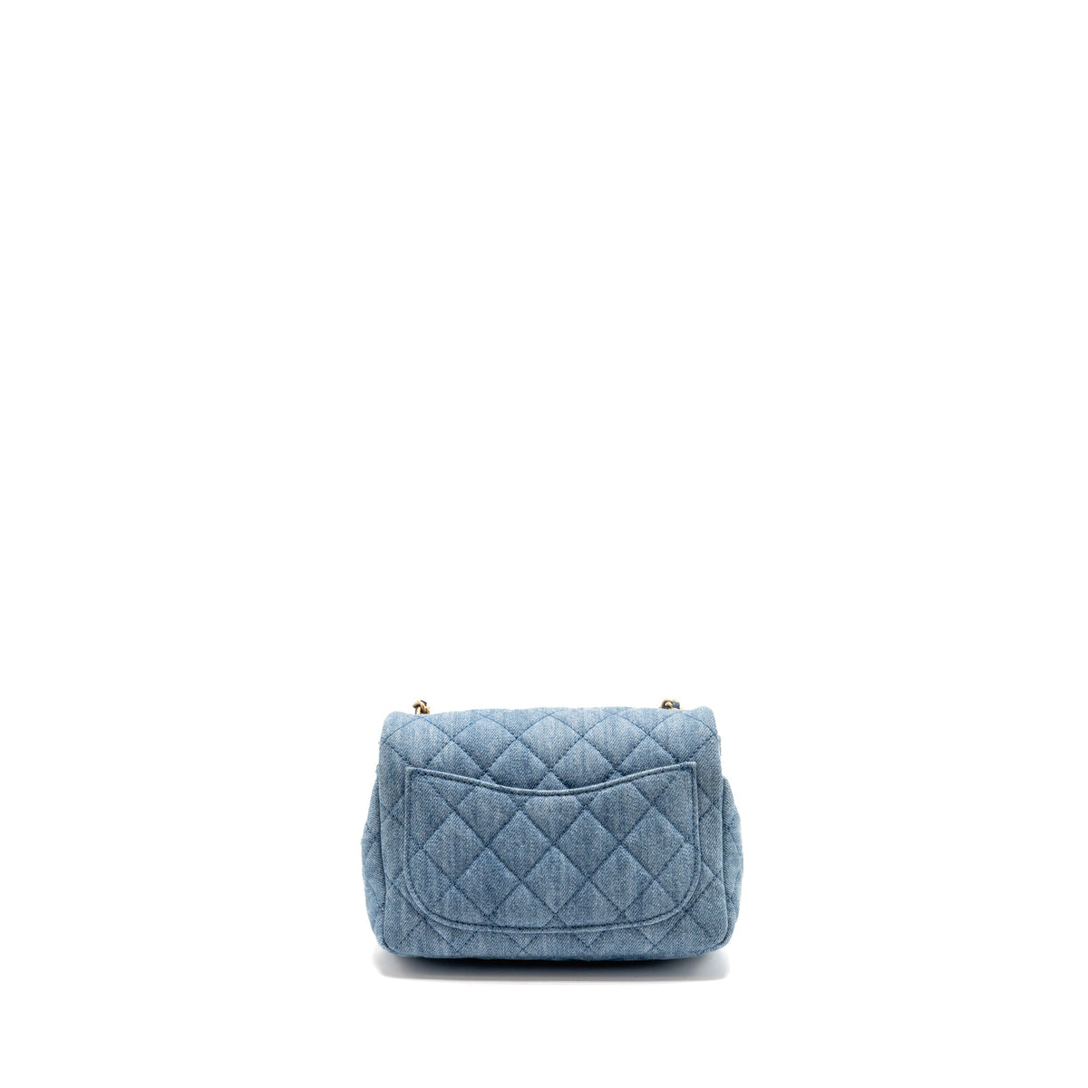 Chanel pearl crush mini square flap bag denim light blue GHW (microchip)