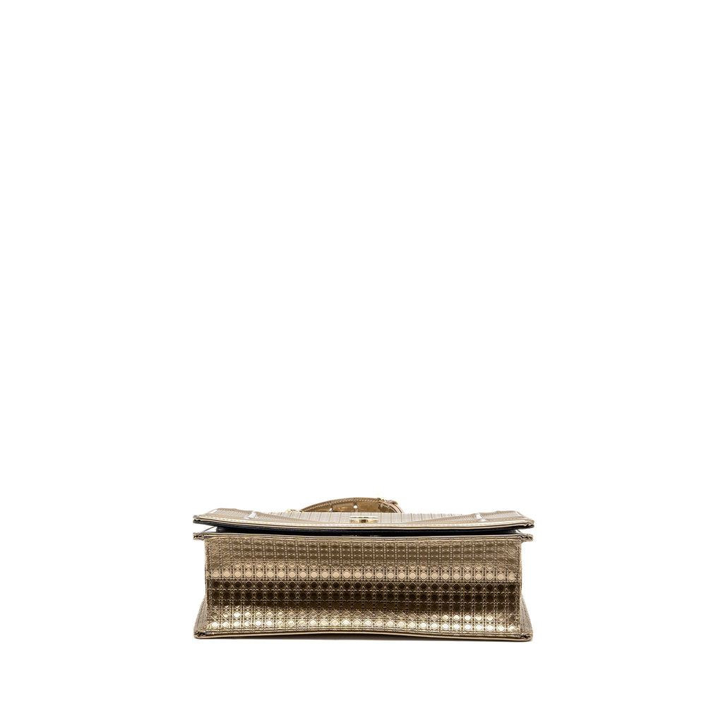 DIOR MEDIUM DIORAMA METALLIC CALFSKIN LIGHT GOLD WITH LGHW