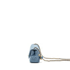 Chanel pearl crush mini square flap bag denim light blue GHW (microchip)