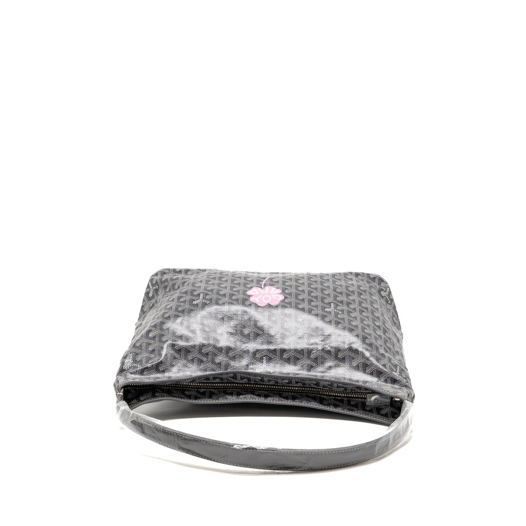 Goyard Hobo Boheme PM Goyard Lucky Clover Goyardine Canvas/Chevroches Calfskin Grey/Light Pink SHW