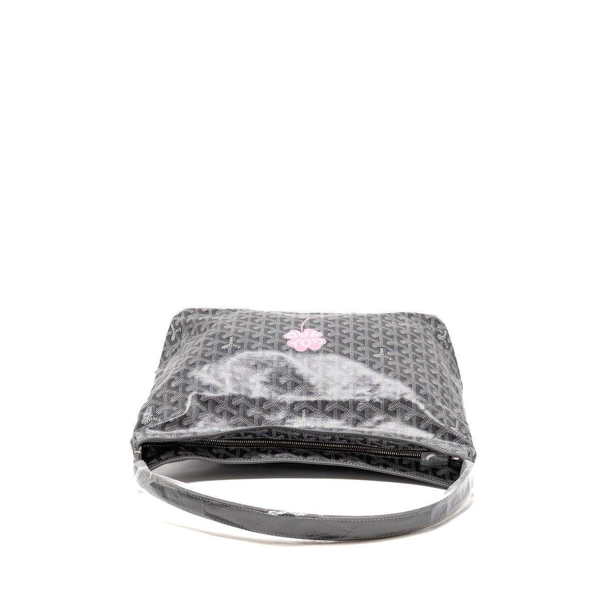 Goyard Hobo Boheme PM Goyard Lucky Clover Goyardine Canvas/Chevroches Calfskin Grey/Light Pink SHW