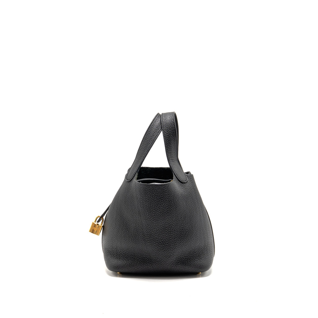 Hermes picotin 18 lock bag clemence black GHW