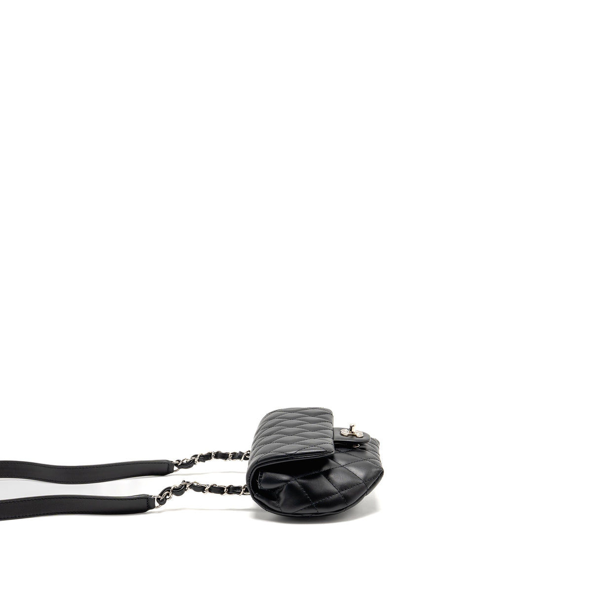 Chanel Uniform CC logo belt/waist bag calfskin black SHW