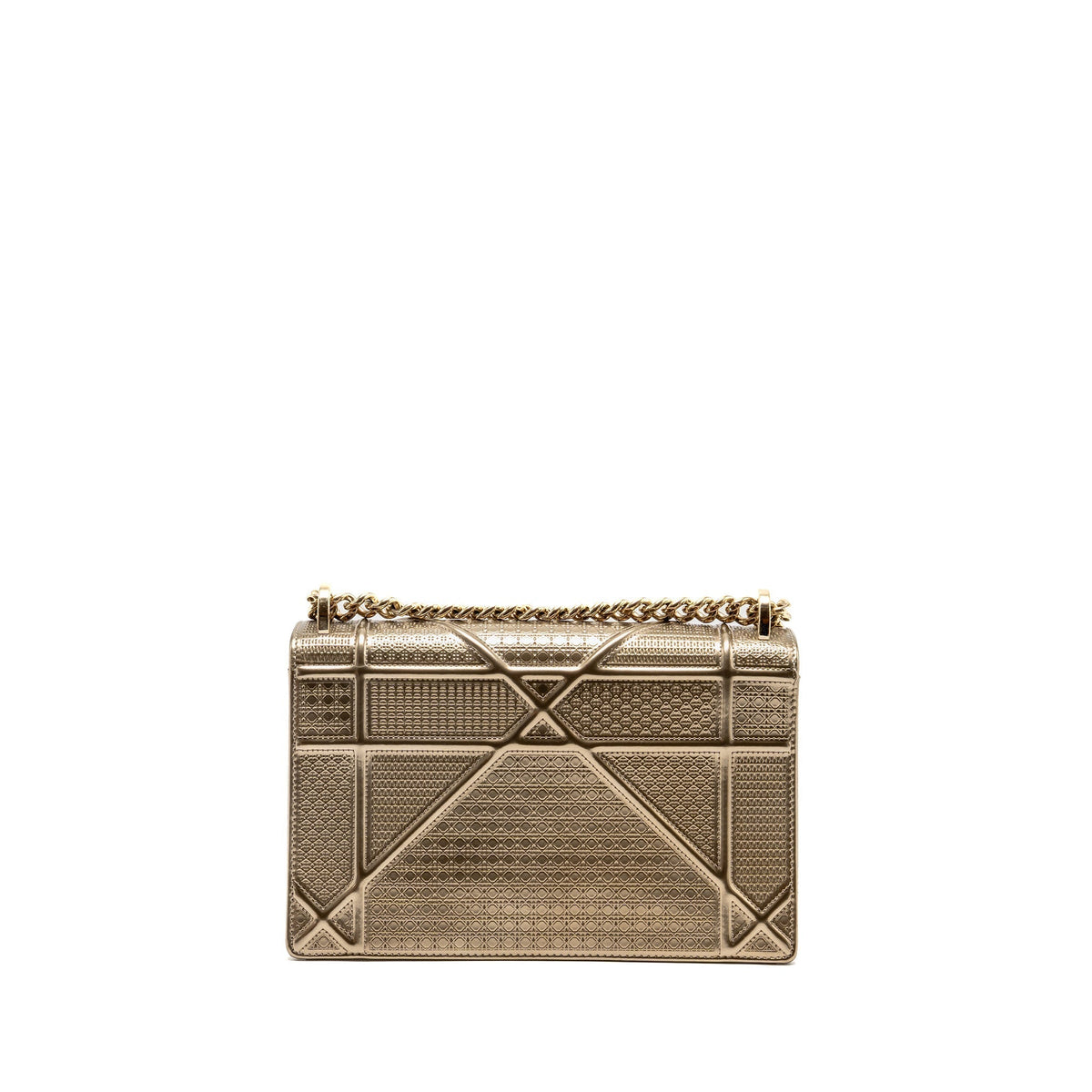 DIOR MEDIUM DIORAMA METALLIC CALFSKIN LIGHT GOLD WITH LGHW