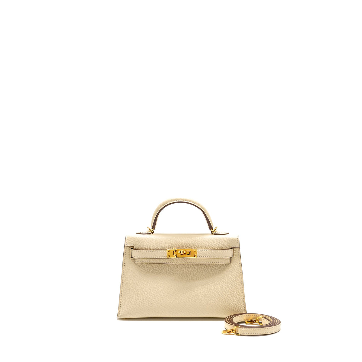 Hermes Mini Kelly II Epsom Nata GHW