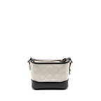 CHANEL SMALL GABRIELLE HOBO BAG AGED CALFSKIN WHITE/BLACK MULTICOLOUR HARDWARE
