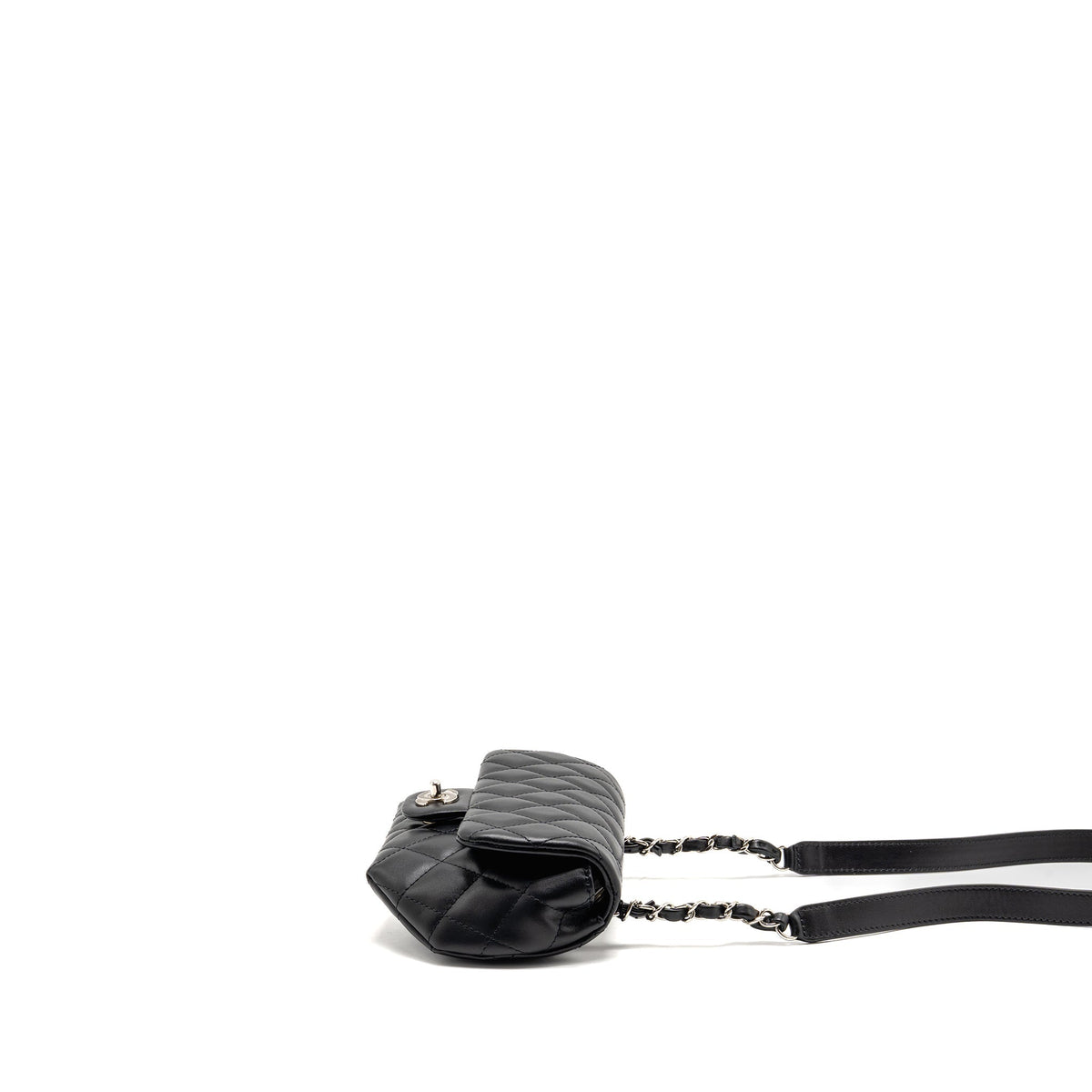 Chanel Uniform CC logo belt/waist bag calfskin black SHW