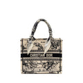 DIOR SMALL DIOR BOOK TOTE DIOR ZODIAC EMBROIDERY CANVAS LATTE/BLACK