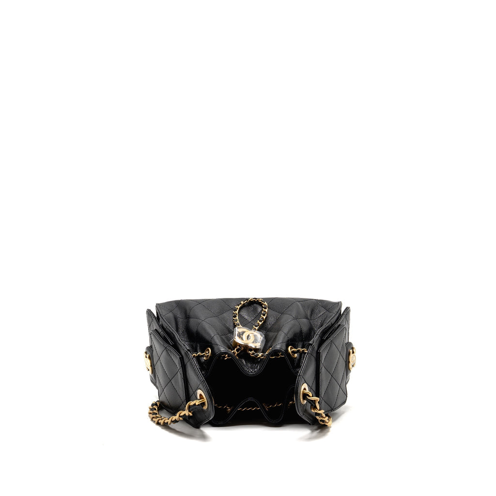 CHANEL MINI 25 BAG CAVIAR BLACK GHW (MICROCHIP)
