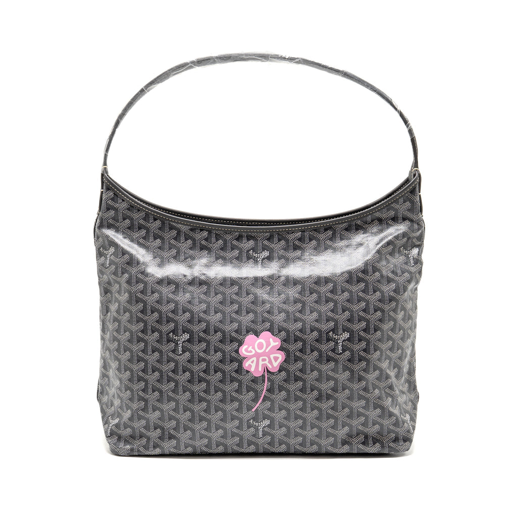 Goyard Hobo Boheme PM Goyard Lucky Clover Goyardine Canvas/Chevroches Calfskin Grey/Light Pink SHW