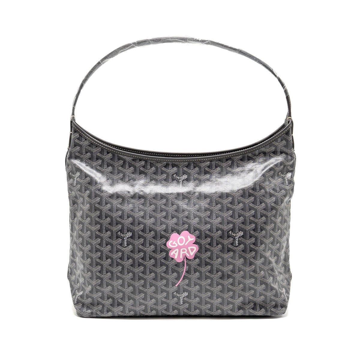 Goyard Hobo Boheme PM Goyard Lucky Clover Goyardine Canvas/Chevroches Calfskin Grey/Light Pink SHW