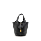 HERMES PICOTIN 18 LOCK BAG CLEMENCE BLACK GHW
