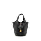 Hermes picotin 18 lock bag clemence black GHW