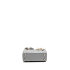 DIOR MINI LADY DIOR LAMBSKIN LIGHT GREY LGHW