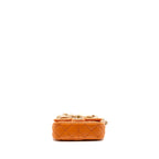 Chanel mini wenge wood flap bag metier d’art limited edition lambskin/wood orange GHW (microchip)