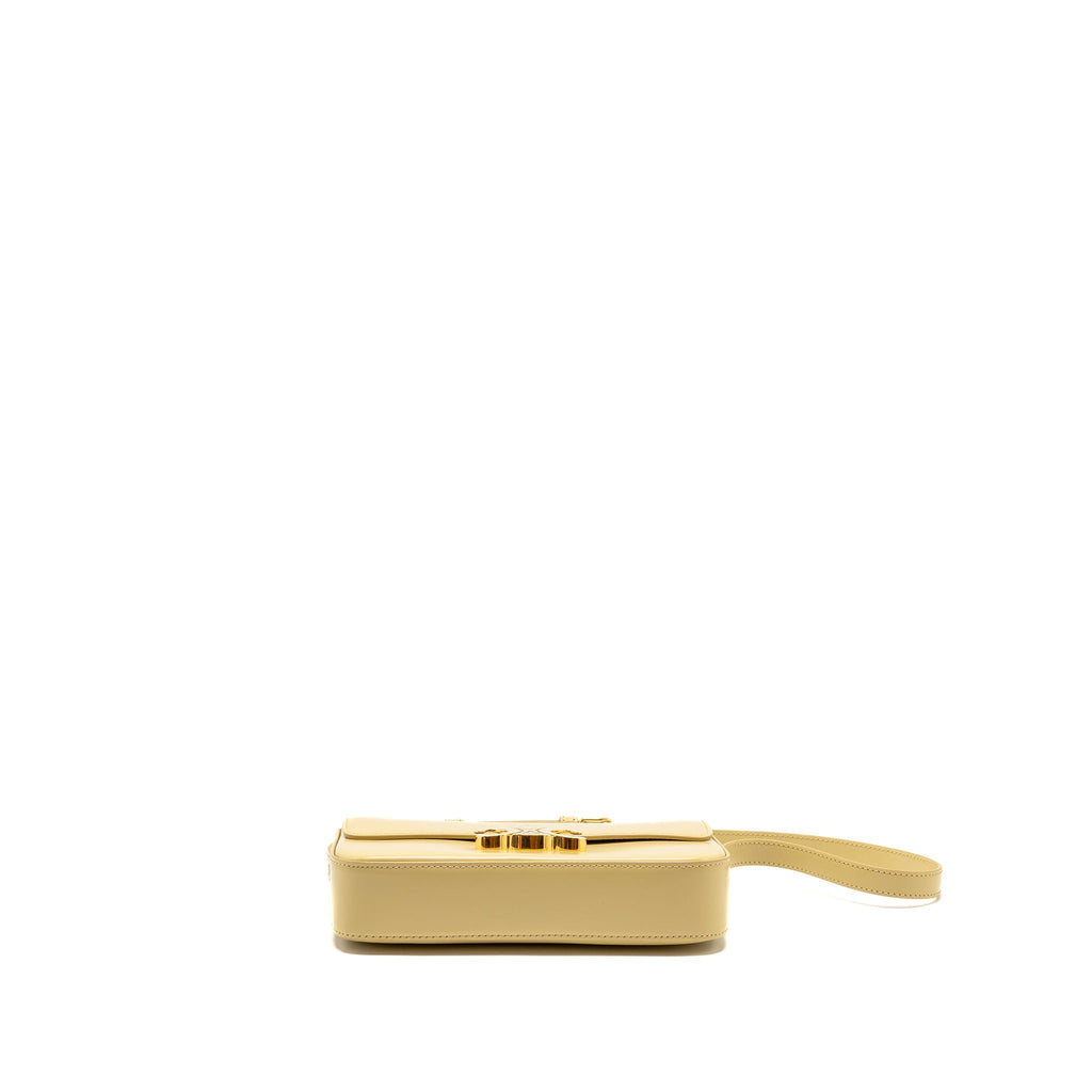 Celine Claude Triomphe Bag Shiny Calfskin Light Yellow GHW