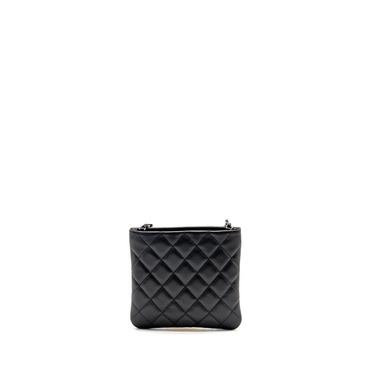 Chanel uniform cc logo crossbody pochette calfskin black SHW