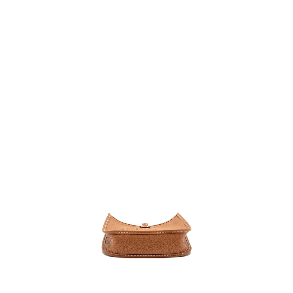 Hermes Mini Evelyne Clemence Gold with Gold-Blanc Strap SHW