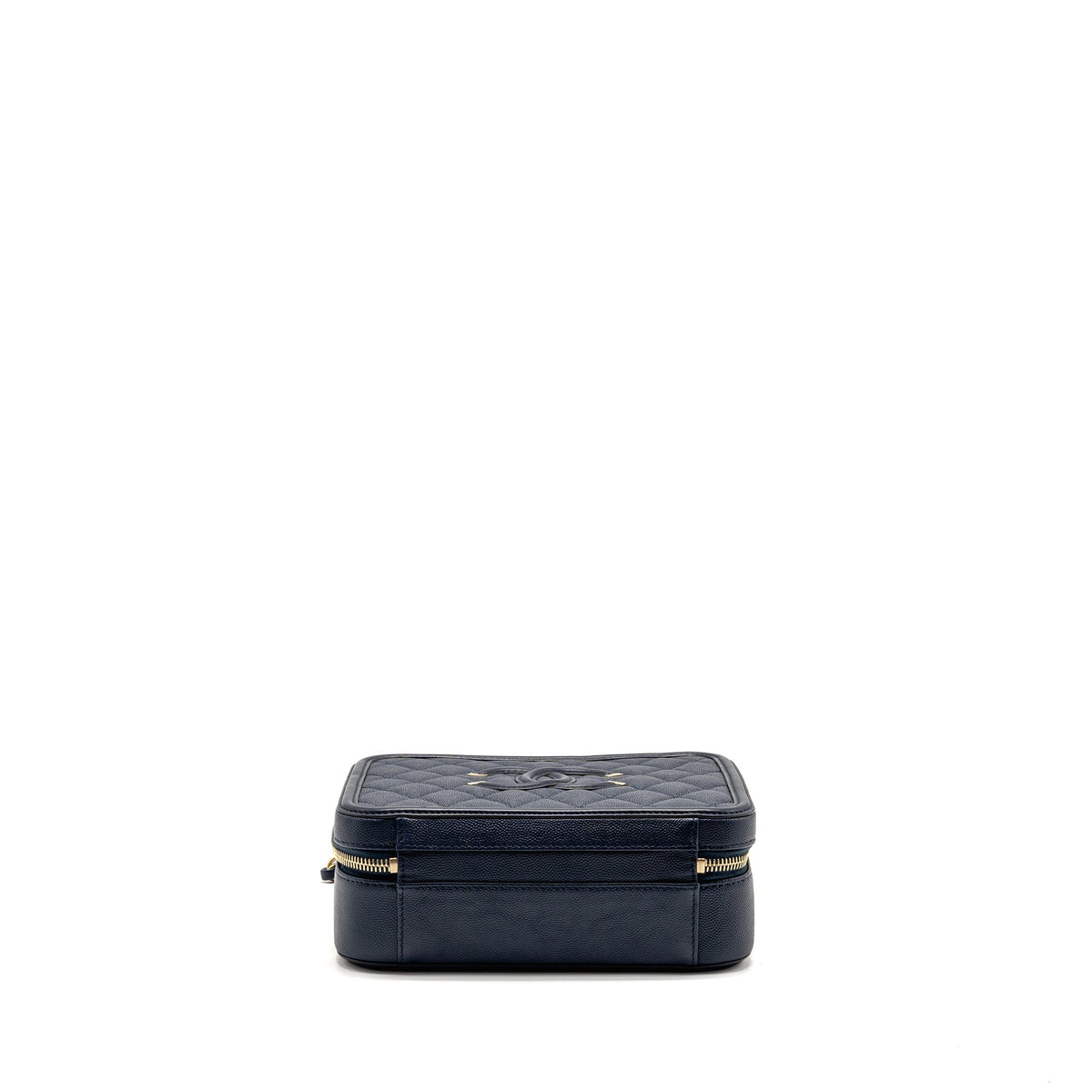 Chanel Medium CC Filigree Vanity Case Caviar Navy GHW