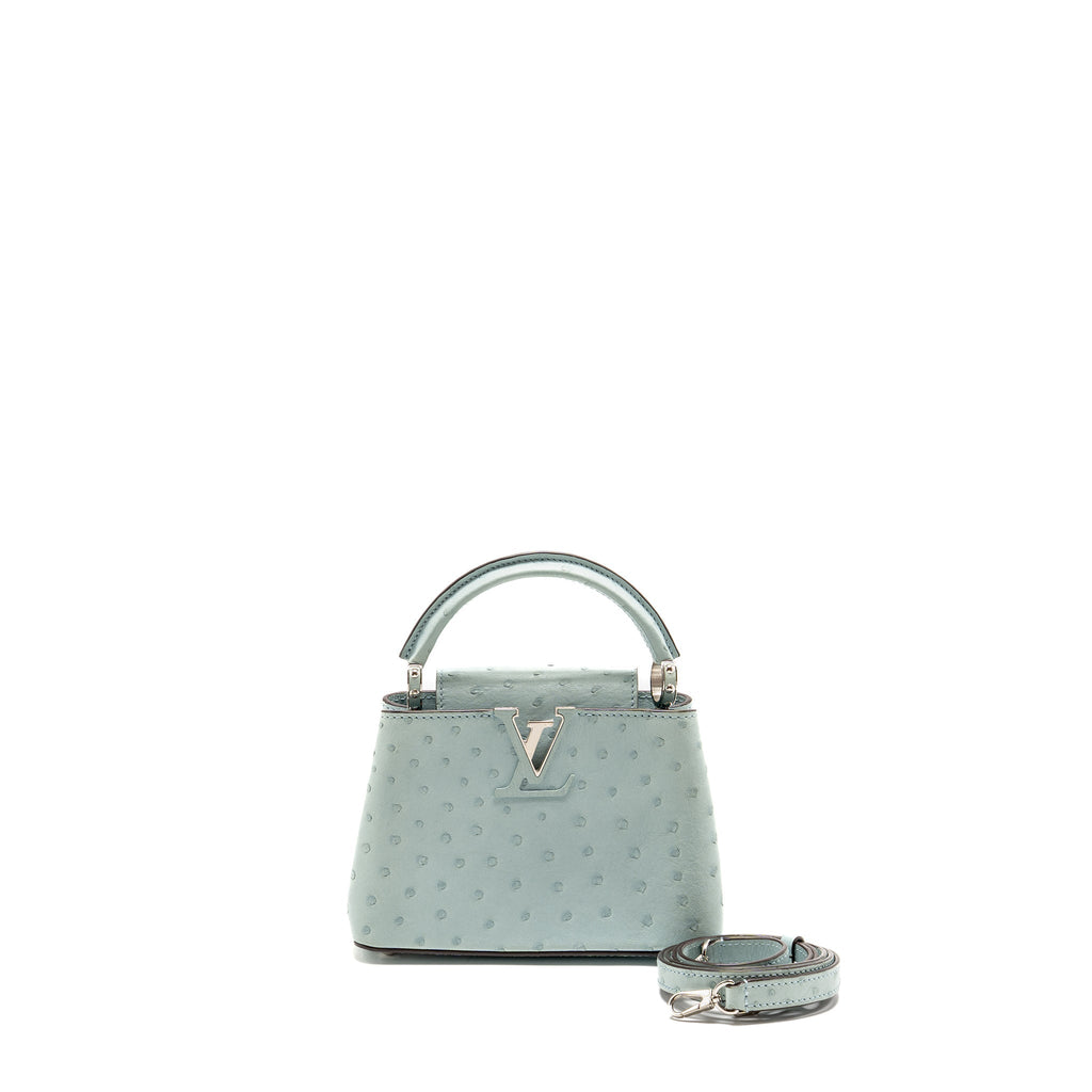 Louis Vuitton Mini Capucines Ostrich Light Blue SHW