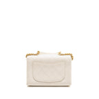 CHANEL CHIC AFFINITY TOP HANDLE FLAP BAG CAVIAR WHITE GHW