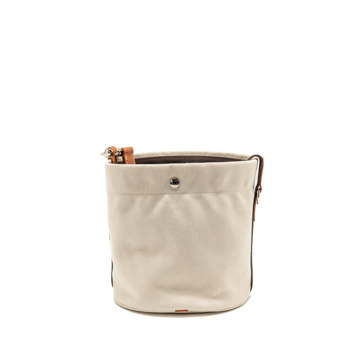 Hermes Sac De Pansage Toile Grooming Bucket Bag Canvas Craie/Gold SHW