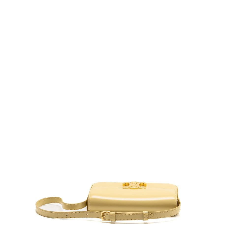 Celine Claude Triomphe Bag Shiny Calfskin Light Yellow GHW