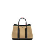 HERMES GARDEN PARTY 30 CANVAS / NEGONDA BEIGE MARIA / VERT YUCCA / BLACK SHW