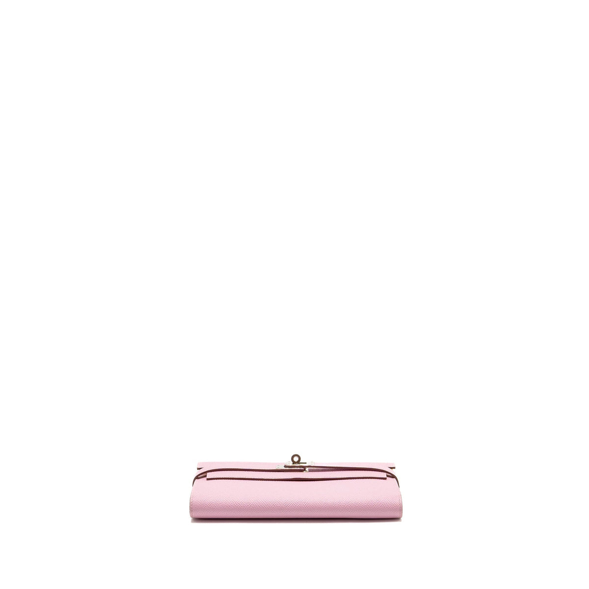 HERMES KELLY LONG WALLET EPSOM MAUVE SYLVESTRE / JAUNE CITRON SHW