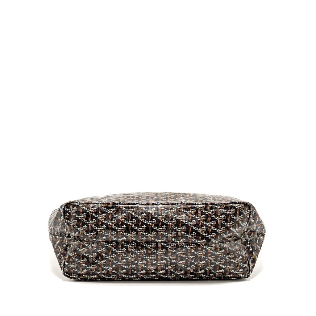 GOYARD SAINT LOUIS PM TOTE GOYARDINE CANVAS/CALFSKIN BLACK SHW
