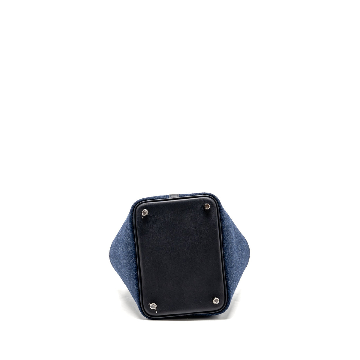 Hermes Picotin 18 Felt Lock Bag Blue Nuit / Caban SHW with Birdy Charm (Sell In A Set)
