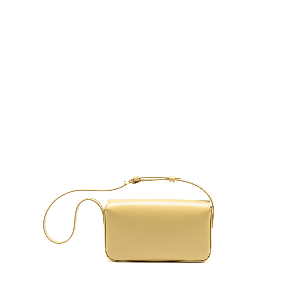 Celine Claude Triomphe Bag Shiny Calfskin Light Yellow GHW