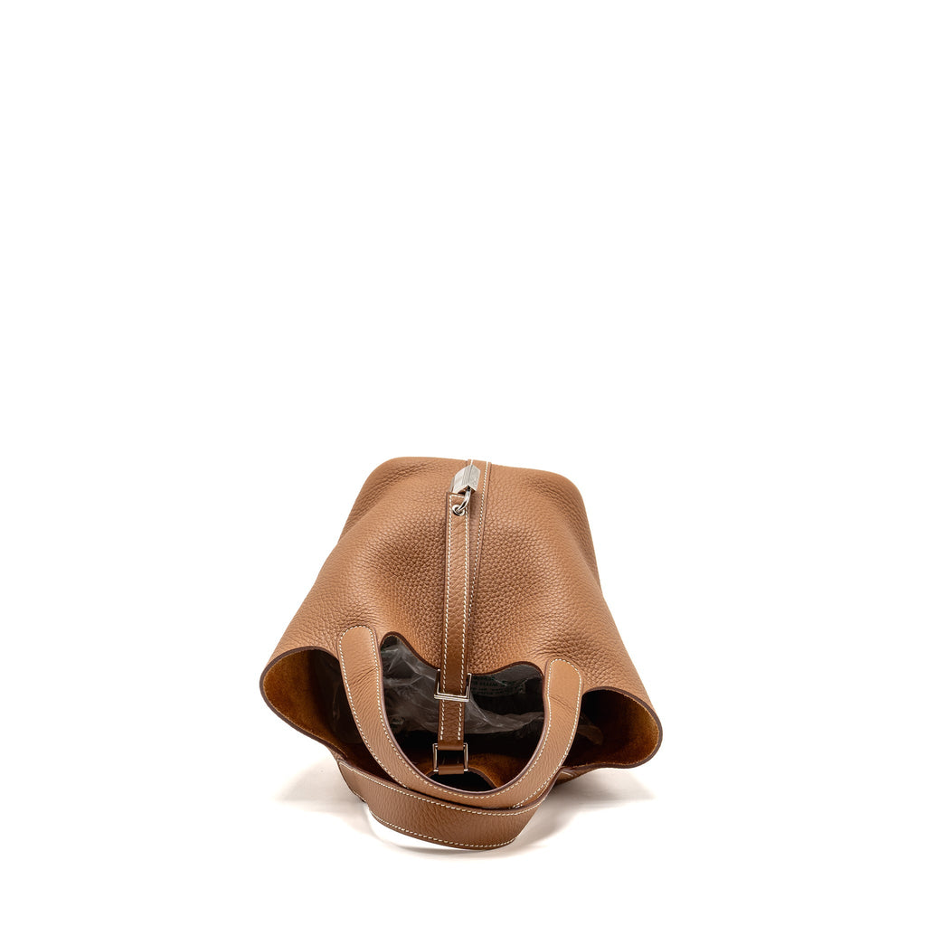 Hermes Picotin 18 Lock Bag Clemence Gold SHW