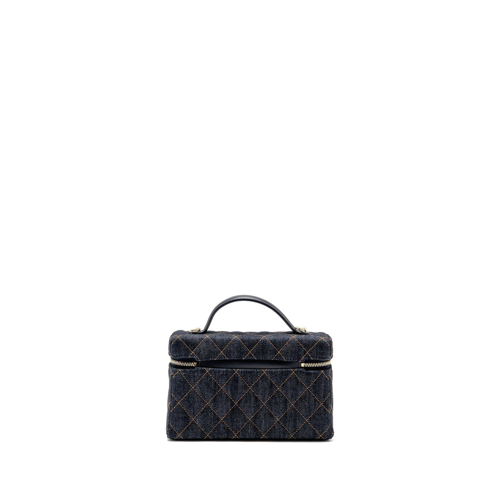 CHANEL 26P TOP HANDLE VANITY DENIM DARK BLUE LGHW (MICROCHIP)